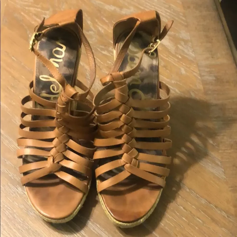 Sam Edelman Tan Wedges size 9.5